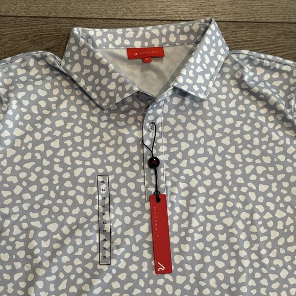 Redvanly Golf Polo Mens XL Purple Chatillon NWT Casual All Over Print Pattern - Picture 2 of 5